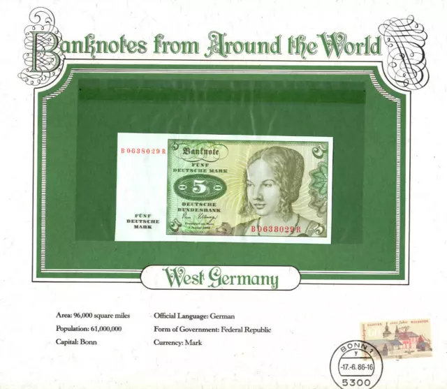 World Banknotes West Germany 1980 5 Mark P-30b UNC B0638029R