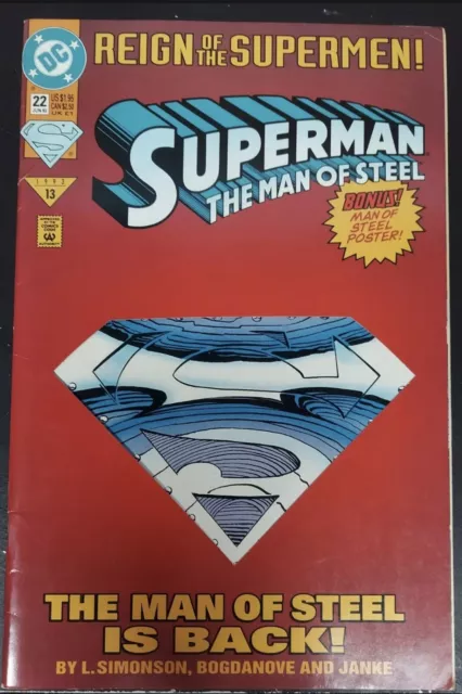 Superman: The Man of Steel #22 [Die-Cut Cover Edition] (Jun 1993, DC)