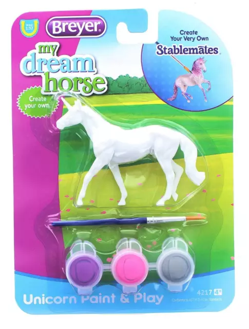 Breyer Stablemates My Dream Horse Unicorn Paint & Play 4217 Walking Thoroughbred