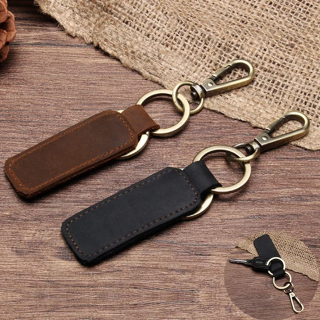 Detachable KEY CHAIN & LEATHER Belt Loop Key Holder Ring Keychain Keyring Keyfob