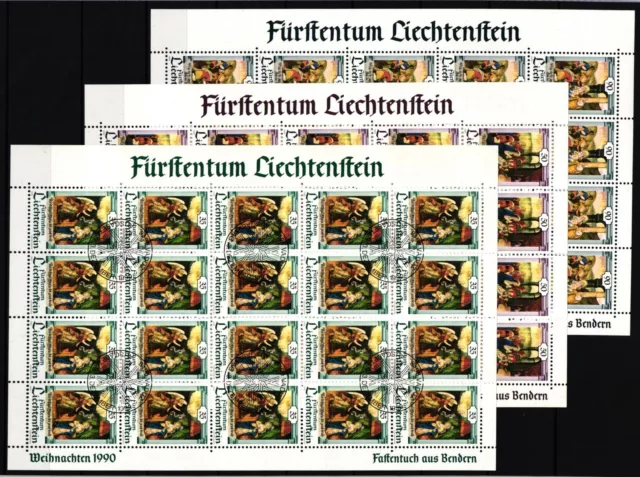 Liechtenstein 1005-1007 set di piccoli fogli timbrati con timbro primo giorno #IH968