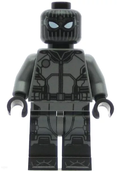 LEGO Super Heroes Minifigure Spider-Man - Black and Gray Suit (Genuine)