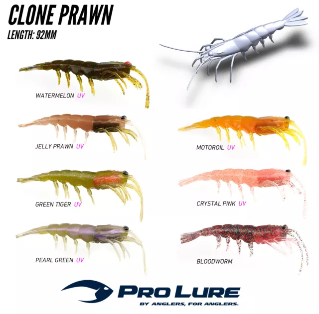 Pro Lure Clone Prawn 92mm Soft Plastic Fishing Lure - Choose Colour BRAND NEW @