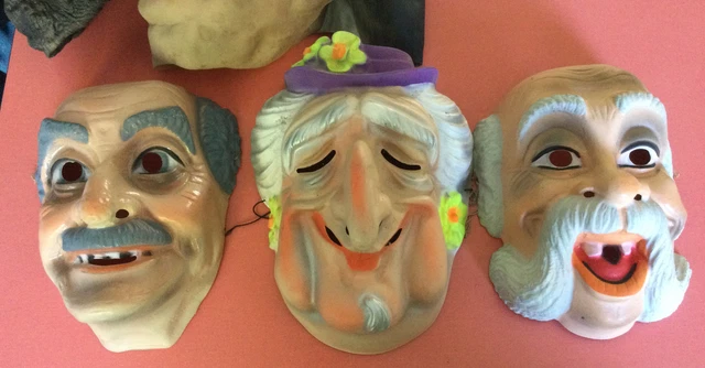 LOT 2 X Masque vintage de carnaval César nez avec Moustaches - Ancien EUR 12,90 - FR