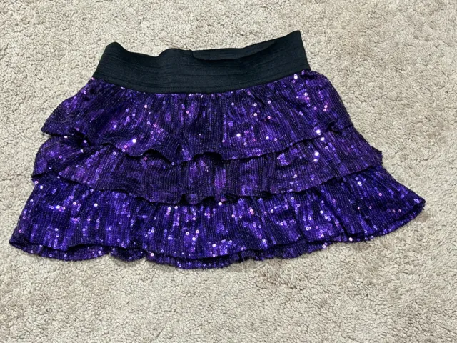 Childrens Place Girls Skirt Size 10 Purple Sequin Elastic Waist Flowy
