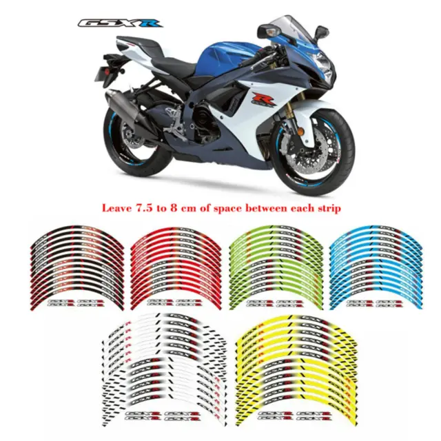 Motorcycle Rim Stripes Wheel Decals Tape Stickers For SUZUKI GSXR 1000/750/600