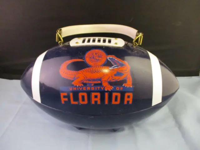 Vtg RARE University of Florida Gators Football Shaped Purse Handbag Unique