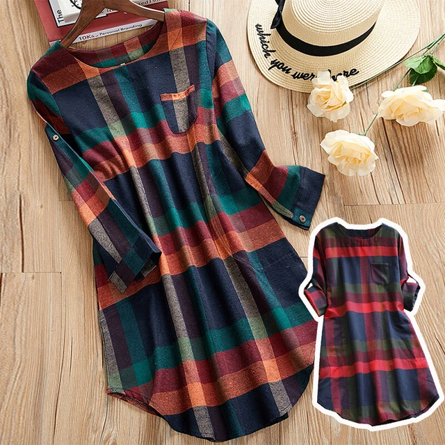 Grande Taille Pour Femmes Pantalon Baggy Chemise Carreaux Robe Décontracté *