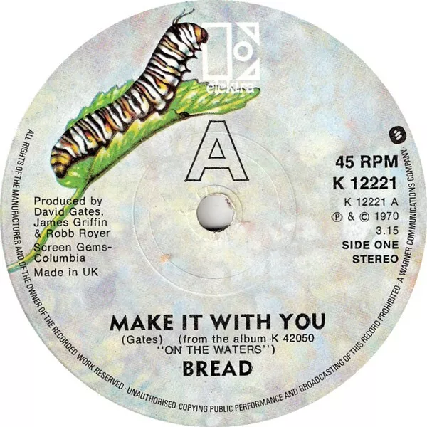 Bread - Make It With You (7", Single, RE, Sol)