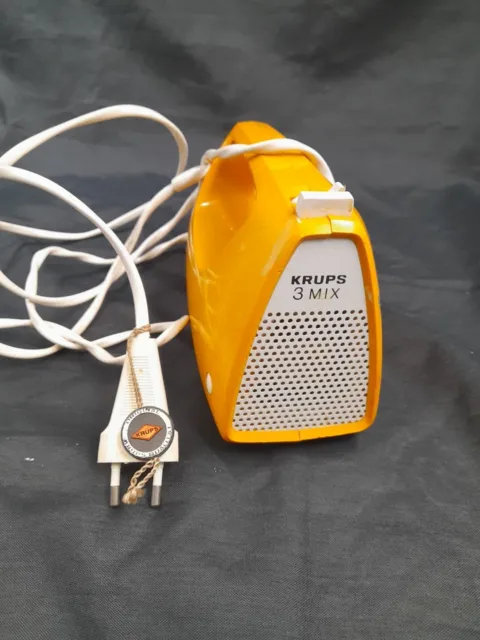 Vintage 70er Jahre  Krups 3-Mix Type 390 Orange - Handrührgerät Handmixer 140w