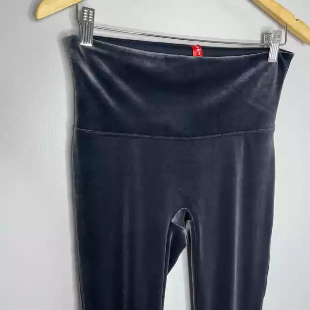 Spanx Ready To Wow Velvet Leggings  High Rise Blue Large 3