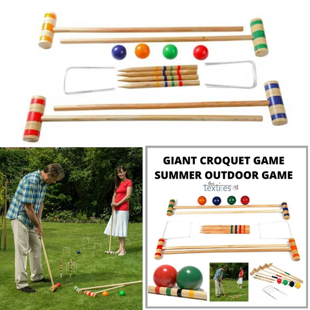 LARGE WOODEN GIANT Croquet Game Kids & Family Fun Time Summer Special Garden £22.95 PicClick UK