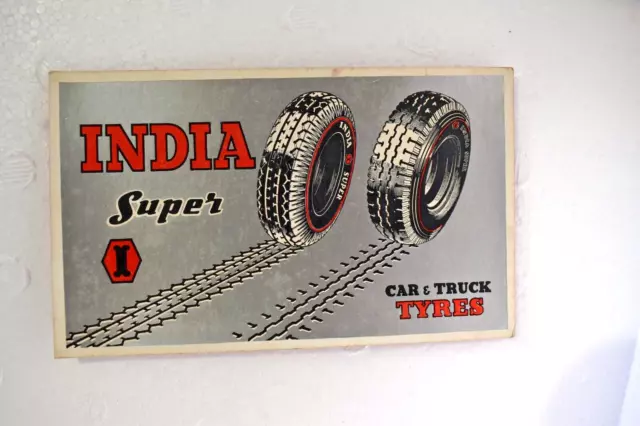 Vintage India Super Cycle Pneus Publicité Encre Buvard Carte Signe Collec " 11