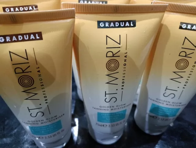 8 x St. Moriz Professional Gradual Golden Glow Tanning Moisturiser 75ml Job Lot