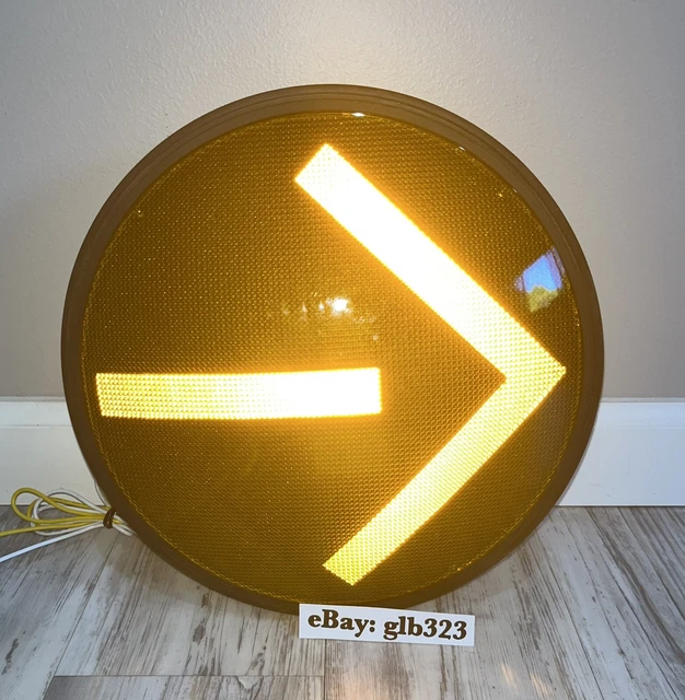 Yellow Arrow Traffic Light Signal LED Leotek Replacement Man Cave Bar Direction