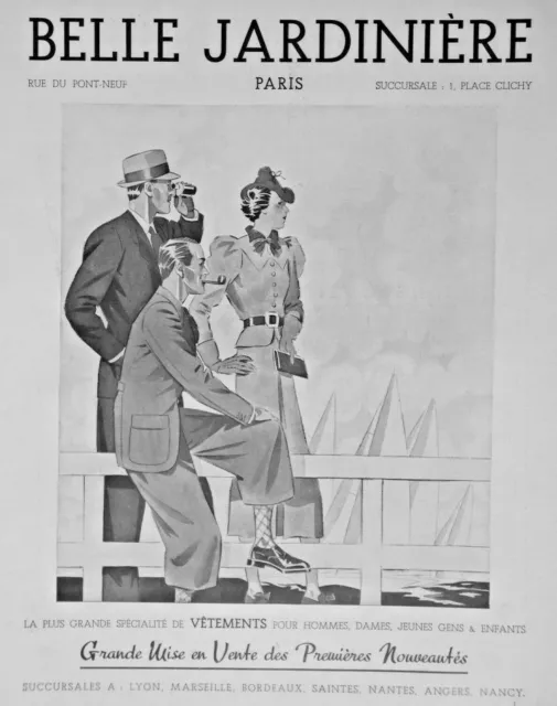 Publicité De Presse 1937 Belle Jardinière Grande Spècialiste De Vêtements Hommes
