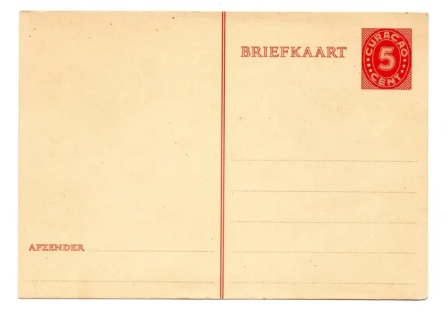 Curacao stationery postal card 5 cent 1936 / A119