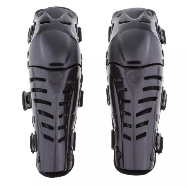 Pair Motorcycle Motocross Racing Knee Shin Guards Pads Protective Gear Black