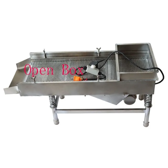 Open Box! 220V Full Stainless Steel Linear Vibrating Screen with 6mm Screen Mesh