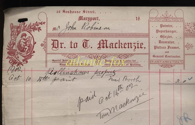 1900 SENHOUSE ST. MARYPORT CUMBERLAND, MACKENZIE DECORATORS, LOVELY ILLUSTd BILL