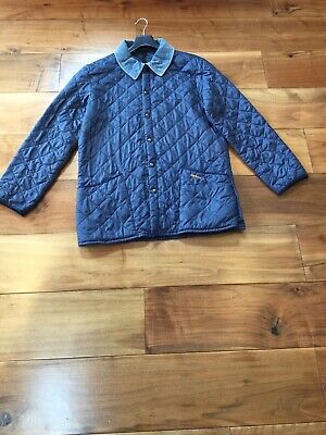 Mens Navy Blue Quilted Barbour Jacket, Size-M