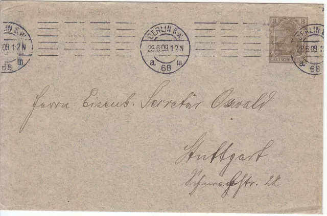 PRIVAT Ganzsache - PU 25 - Bedarfsgebraucht -  28. 6. 1909 - TOP Erhaltung.
