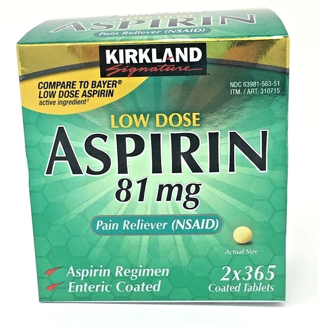 KIRKLAND SIGNATURE ASPIRIN Low Dose 81 mg Enteric Coated 730 Tablets