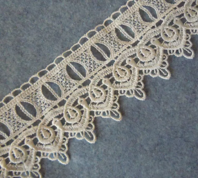 3'' Wide Venise Vintage Victorian Floral Lace Trim Ivory s0088