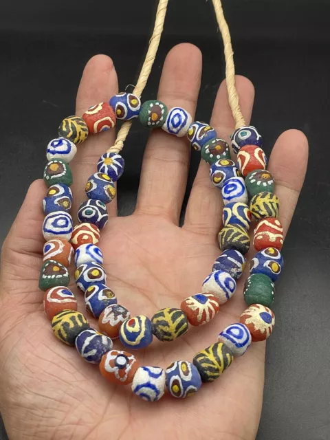 Stunning Mixed old lovely  Roman glass beads necklace Glass Beads Long String