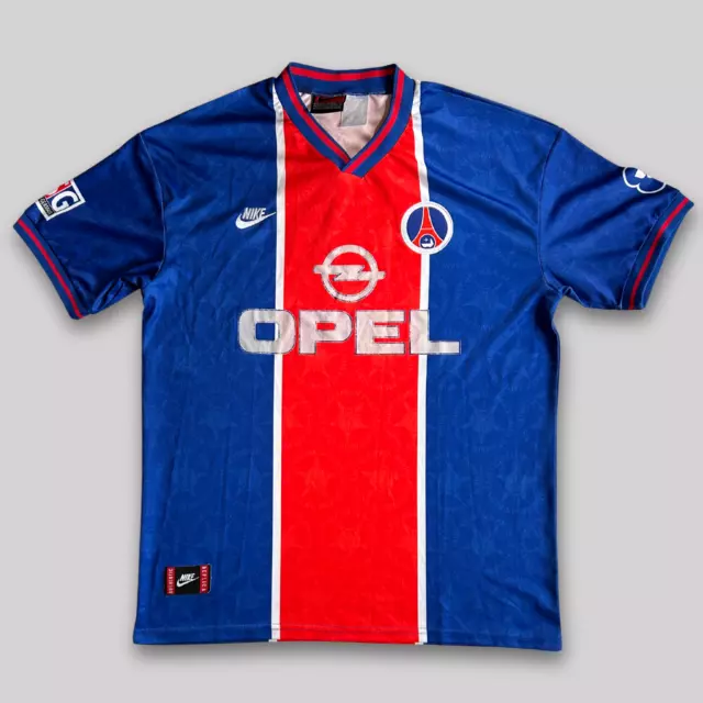 Vintage Paris Saint Germain Football Shirt Mens Large Nike 1995/96 Home Kit PSG