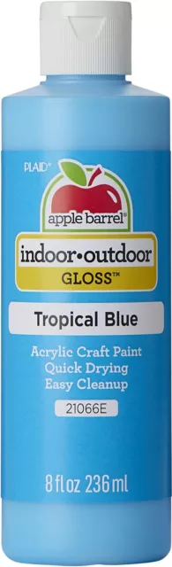 , Tropical Blue, Acrylic Craft Paint, Gloss Finish, 8 fl oz