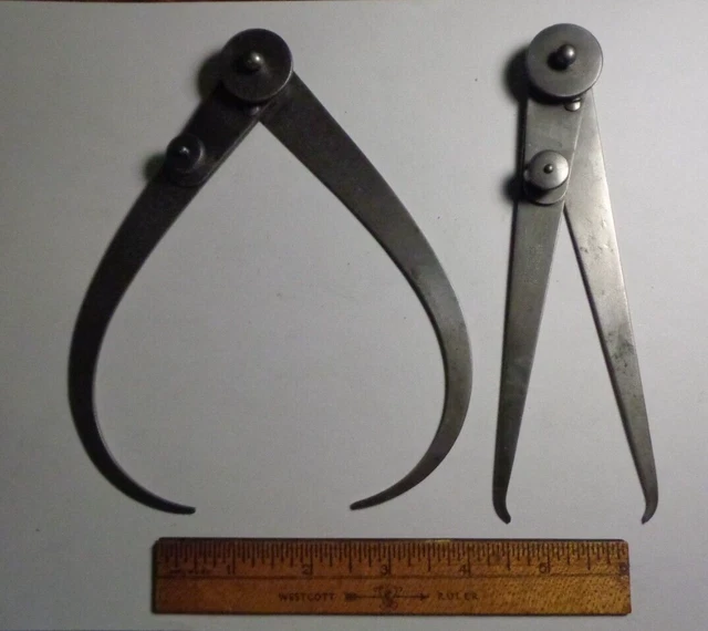 2 L.s. Starrett Machinist's Tools:  Lock-Joint Calipers, Patented: May 21, 1895.