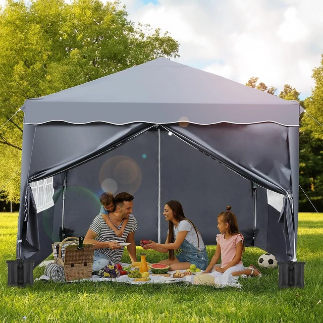 Goodyear Faltzelt 3x3 M Beige – Wasserdicht, Für Garten, Terrasse & Strand, Inkl. Tragetasche & 4 Windjacken