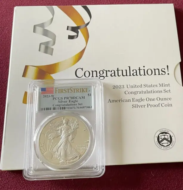 2023-W Proof $1 American Silver Eagle Congratulations Set PCGS PR70DCAM