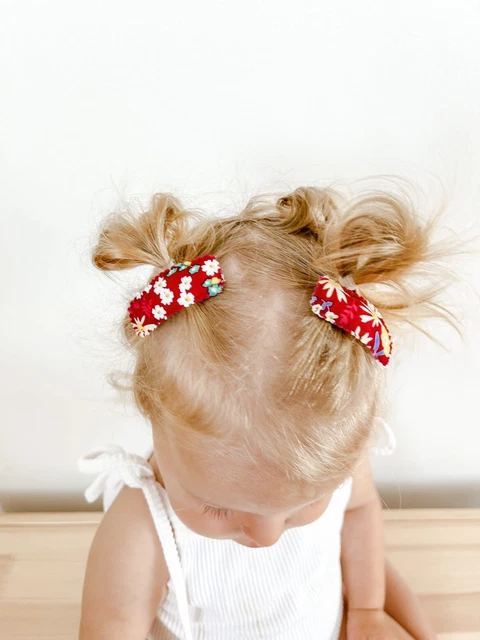 18 styles Snap Clips X2 Baby Girl Toddler Linen Small Bow Fringe Hair Clip