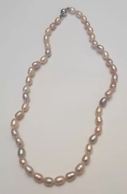 Perlenkette mit 925er Magnet Silberschließe ca. 45 cm