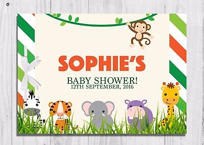 PERSONALISED Baby Shower Guest Book, Keep Sake, Game, Jungle, Safari, Animal.