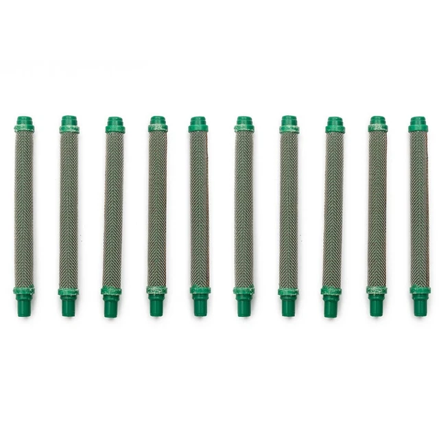 10 Piezas 30Malla Airless Spray Herramienta Verde Filtro Inserto 304 Acero Inoxidable Nuevo