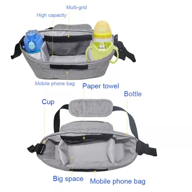 Universal Baby Pram Stroller Organiser Caddy Organizer Storage Accessories Bag* 3