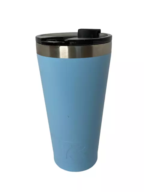 🍏 RTIC Hot Cold Double Wall Vacuum Insulated 16oz Pint CAROLINA BLUE EUC - C0