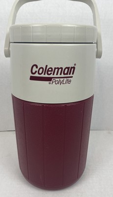 Vintage Coleman Polylite 1/2 Gallon Water Cooler carafe #5590 Rouge & Blanc 