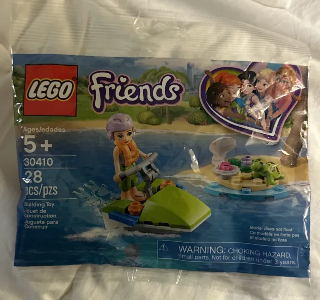 Lego Friends Mias Wave Rider Polybag 30410 Jet Ski Turtle Water Beach Ocean Fun