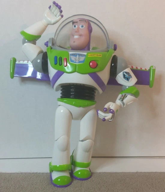 TOY STORY BUZZ Lightyear 12" Figure. Lights Sounds Poseable. Preowned