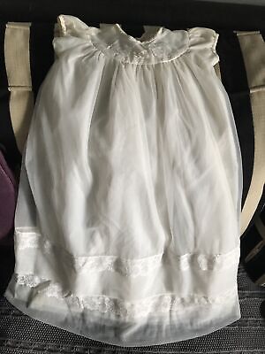 Basil Brush by Caprice vtg baby girl two layer nylon dress 3-6months Off-white