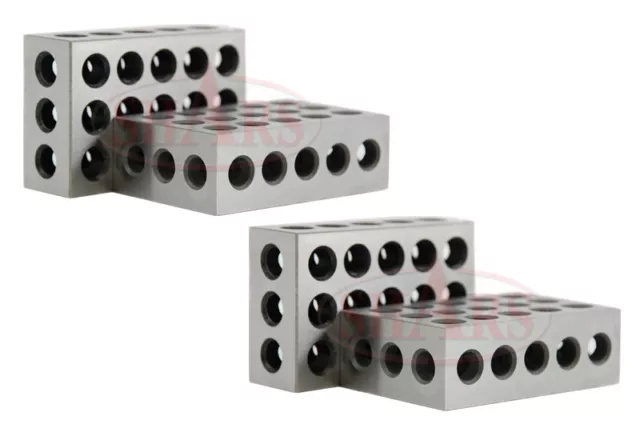 Shars 2 Matched Pairs 4 Pcs Precision 123 1-2-3 Blocks Block 23 Holes .0002" P]