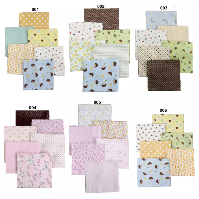 Baby Boy Girl Unisex Cotton Flannel Receiving Blankets, 6-Pack 30'' x 38''