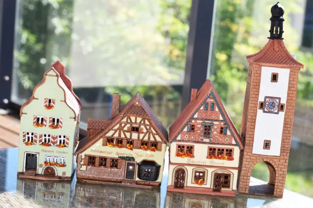 Ceramic house Christmas village Ceramic Candle Holder Rothenburg Germany Decor