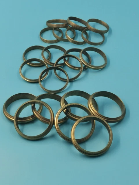 Lot De 46 Anneaux De Rideaux – Laiton Ou Bronze Massif Doré, 5cm De Diamètre, Occasion