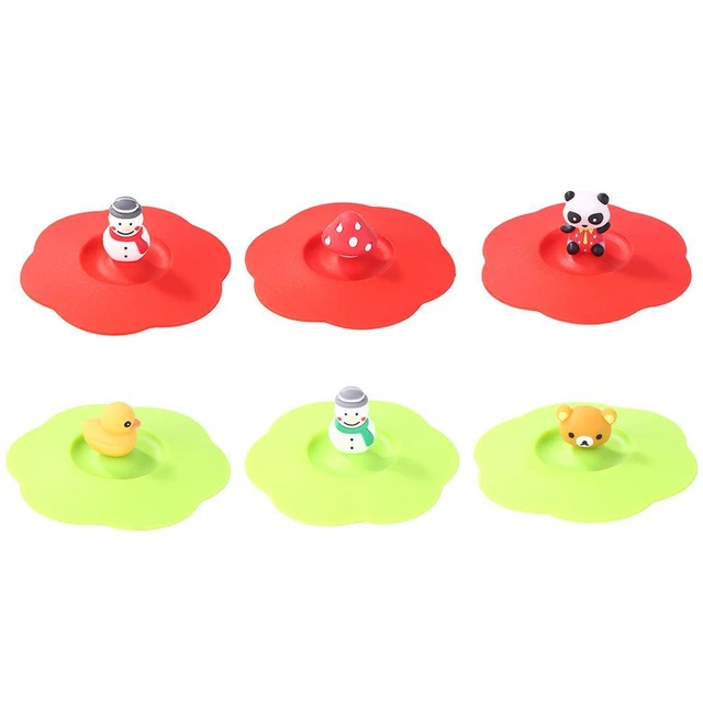Coperchi coppa in silicone a forma di Torx resistenti al calore resistenti alle perdite coperchi dei cartoni animati riutilizzabili
