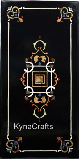 48 x 72 Inches Marble Conference Table Unique Pattern Inlaid Dinette Table Top